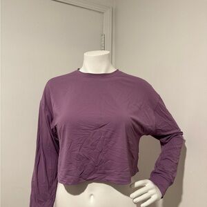 SOLD lululemon athletica Long Sleeve Cropped Tee in Dusty Purple